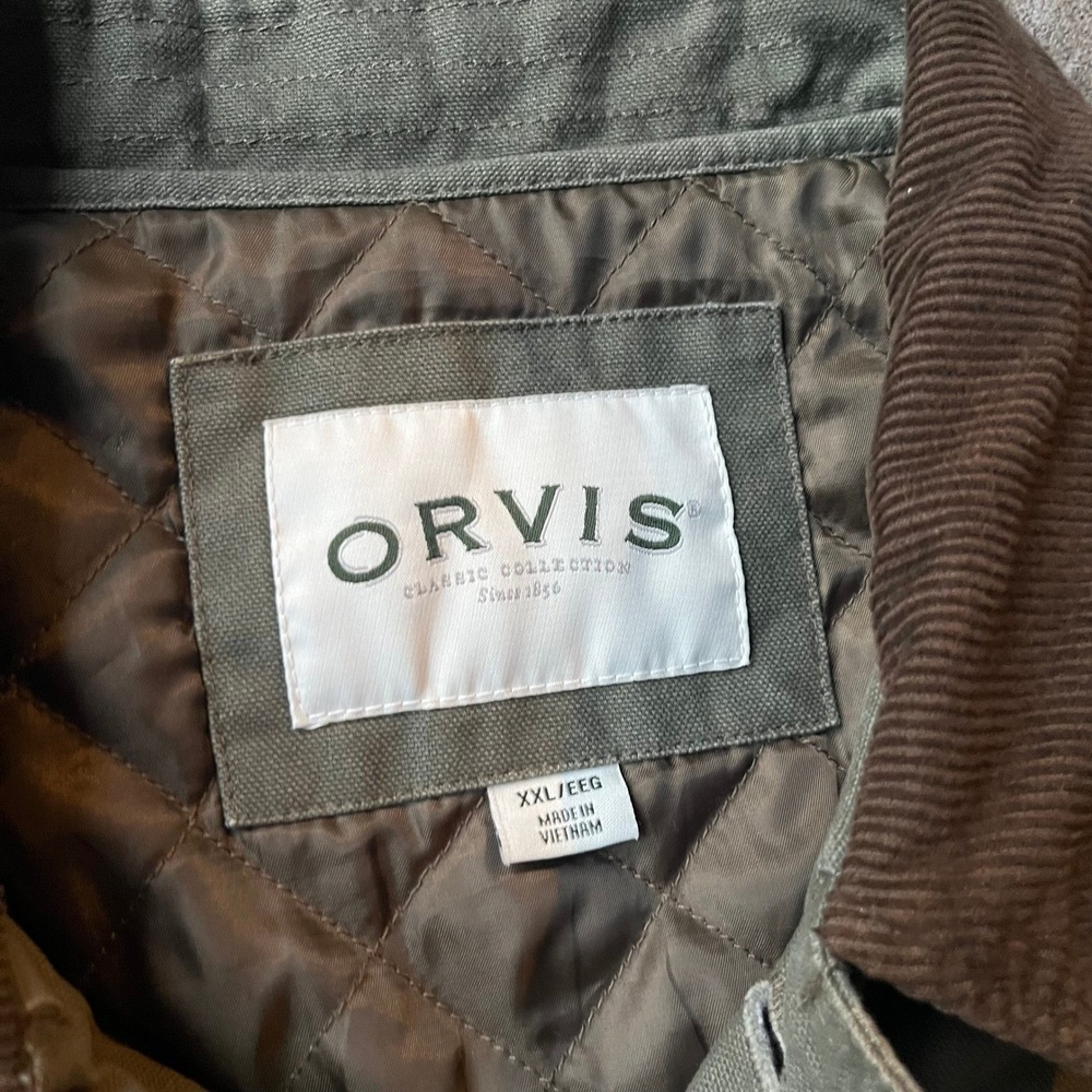 Orvis Men's Chore Jacket Barn Coat Field Insulated Brown XXL Canvas Quilt Lined - Picture 4 of 11